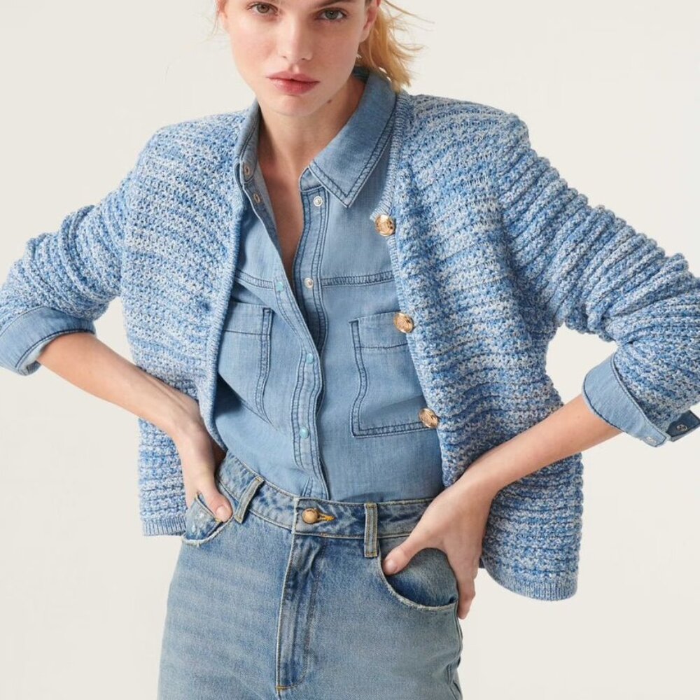 Ba&sh Cardigan light blue Gupsa size XS